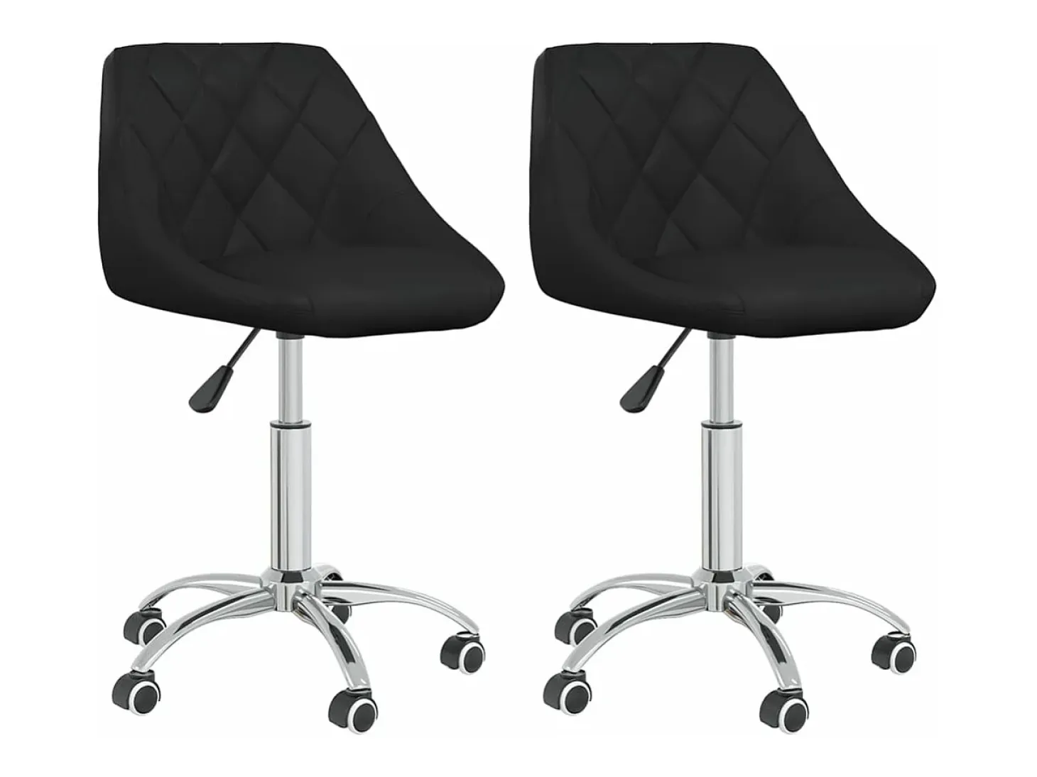 Juego de 2 Sillas de comedor giratorias cuero sintético negro ES867935