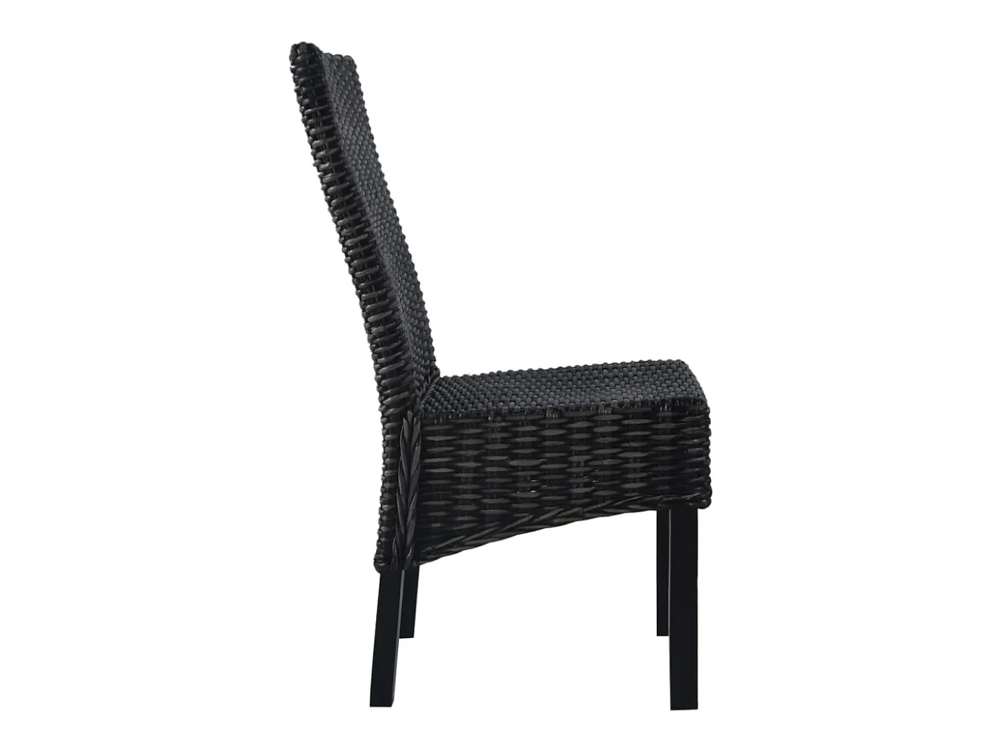 Juego de 2 Sillas de comedor ratán Kubu y madera mango negro ES112585