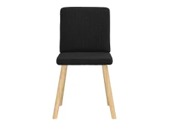 Juego de 6 sillas de comedor de tela negra