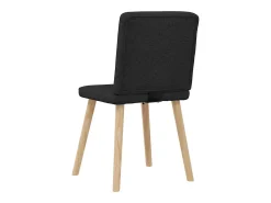 Juego de 6 sillas de comedor de tela negra