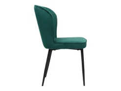 Juego de 4 sillas de comedor - terciopelo verde - con estructura de metal y respaldo acolchado