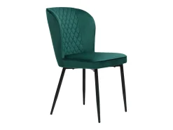 Juego de 4 sillas de comedor - terciopelo verde - con estructura de metal y respaldo acolchado