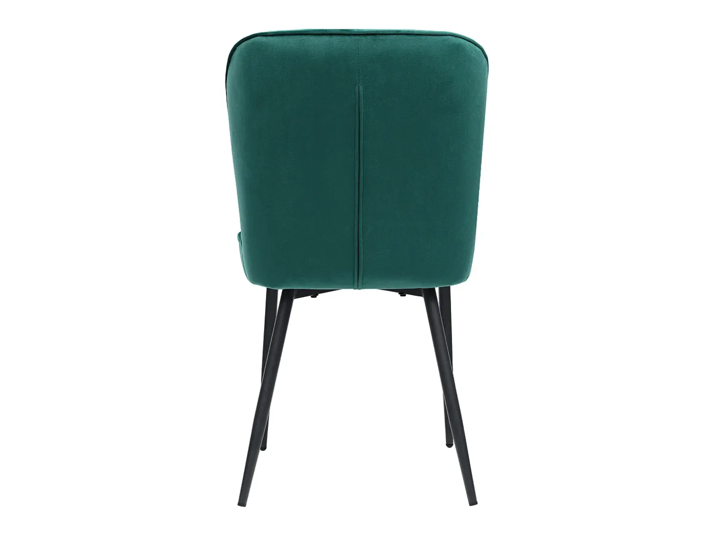 Juego de 4 sillas de comedor - terciopelo verde - con estructura de metal y respaldo acolchado