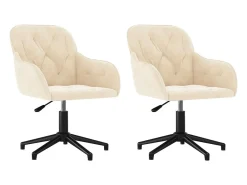 Juego de 2 Sillas de comedor giratorias terciopelo crema ES848987