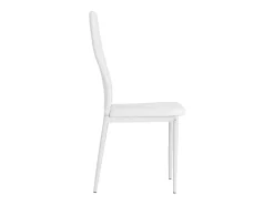 Juego de 4 sillas de comedor de piel sintética blanca