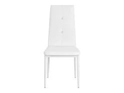 Juego de 4 sillas de comedor de piel sintética blanca