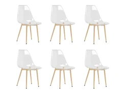 Juego de 6 Sillas de comedor transparente PET ES255669