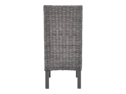 Juego de 4 sillas de comedor de ratán marrón Kubu y madera de mango