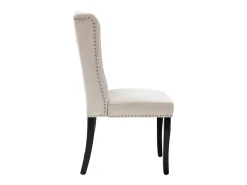 Juego de 6 sillas de comedor tapizadas en terciopelo - 49 x 61 x 100 cm - patas de roble - para dormitorio y sala de estar - beige