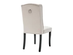 Juego de 6 sillas de comedor tapizadas en terciopelo - 49 x 61 x 100 cm - patas de roble - para dormitorio y sala de estar - beige