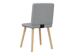 Juego de 4 sillas de comedor de tela gris claro