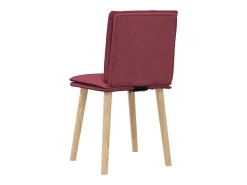 Juego de 2 sillas de comedor de tela color rojo burdeos