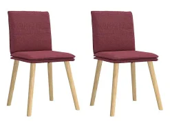 Juego de 2 sillas de comedor de tela color rojo burdeos