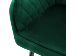 Juego de 6 sillas de comedor tapizadas en terciopelo verde sillones de salón