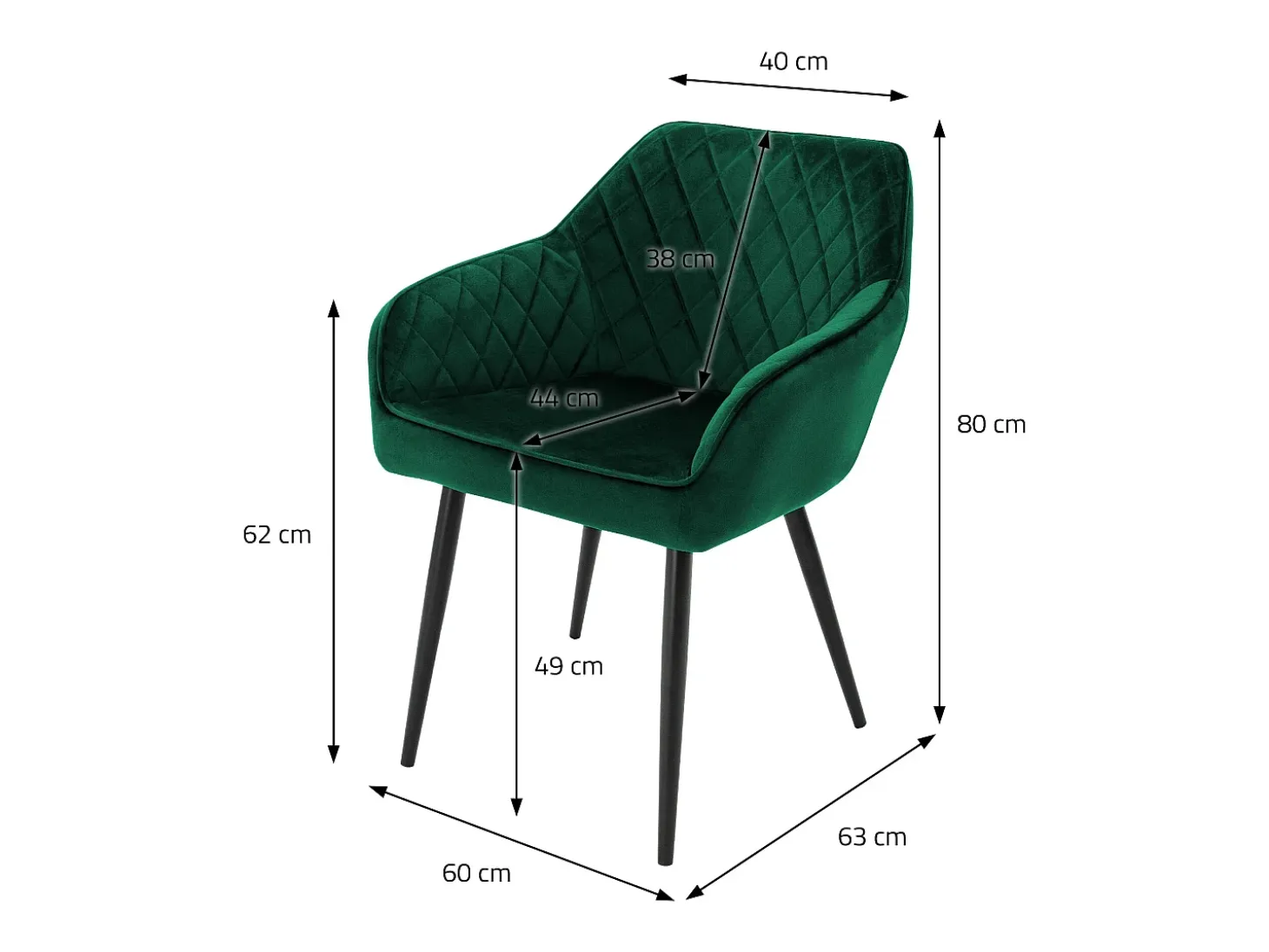 Juego de 6 sillas de comedor tapizadas en terciopelo verde sillones de salón