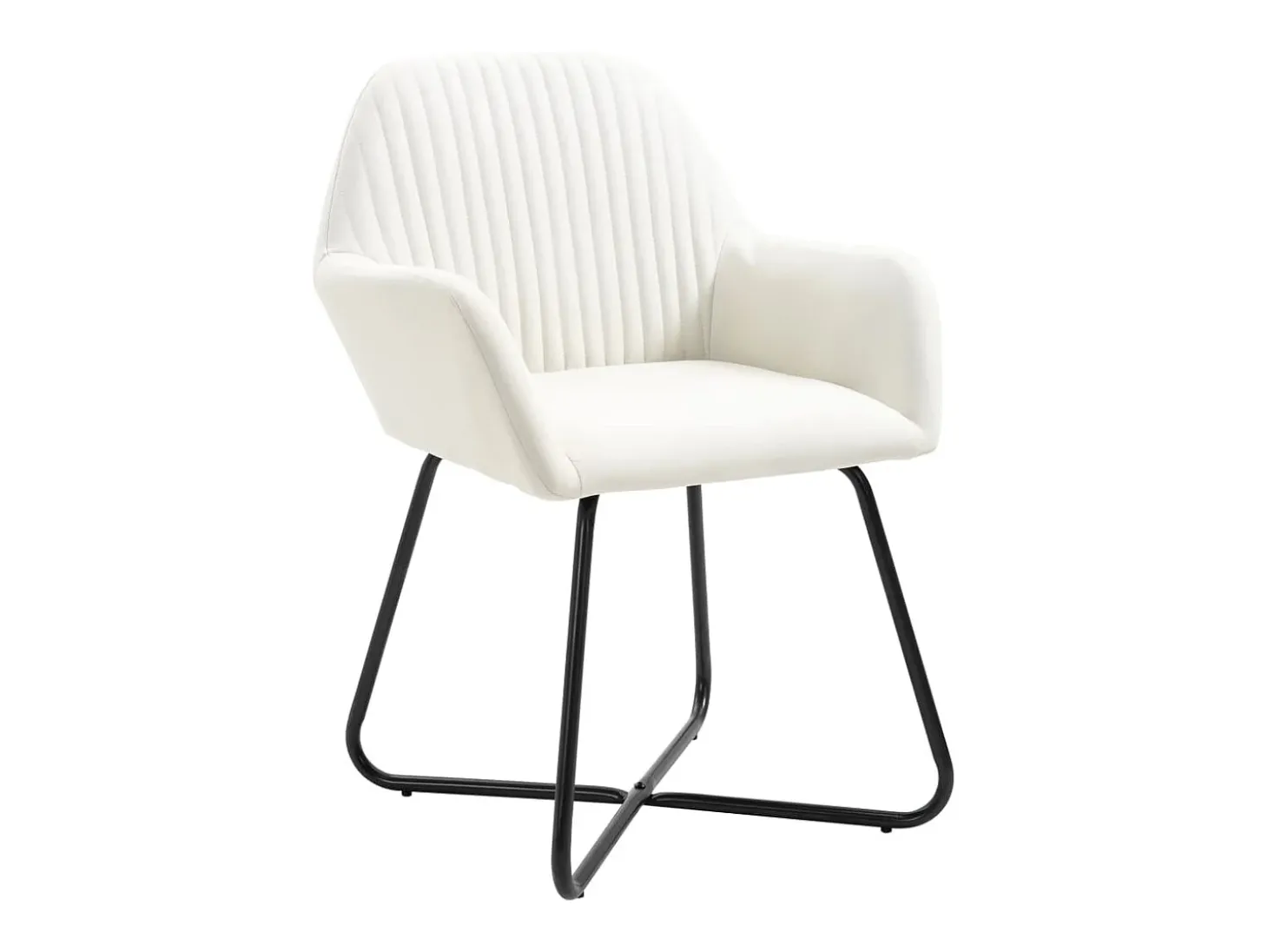 Juego de 4 sillas de comedor de tela color crema