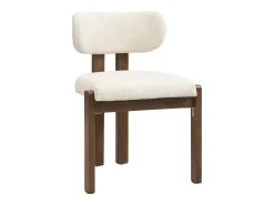 Juego de 6 sillas de comedor de madera maciza - 54 x 54 x 79 cm - Estilo moderno - acabado rizado - beige + marrón
