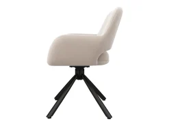 Juego de 6 sillas de comedor giratorias en terciopelo - 60 x 60 x 80 cm - con reposabrazos - beige