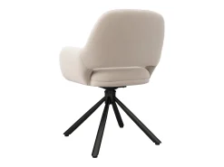 Juego de 6 sillas de comedor giratorias en terciopelo - 60 x 60 x 80 cm - con reposabrazos - beige