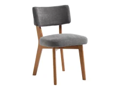 Juego de 2 sillas de madera - cojín gris - elegantes y cómodas - perfectas para comedor o cocina