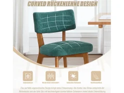 Juego de 2 sillas de madera - cojín verde - elegantes y cómodas - perfectas para comedor o cocina