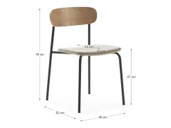 Juego de 2 sillas de madera con patas de metal 46x52 h78 cm