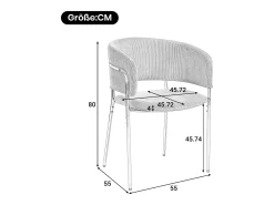 Juego de 2 sillas de pana verde con respaldo acolchado y patas doradas para sala y comedor