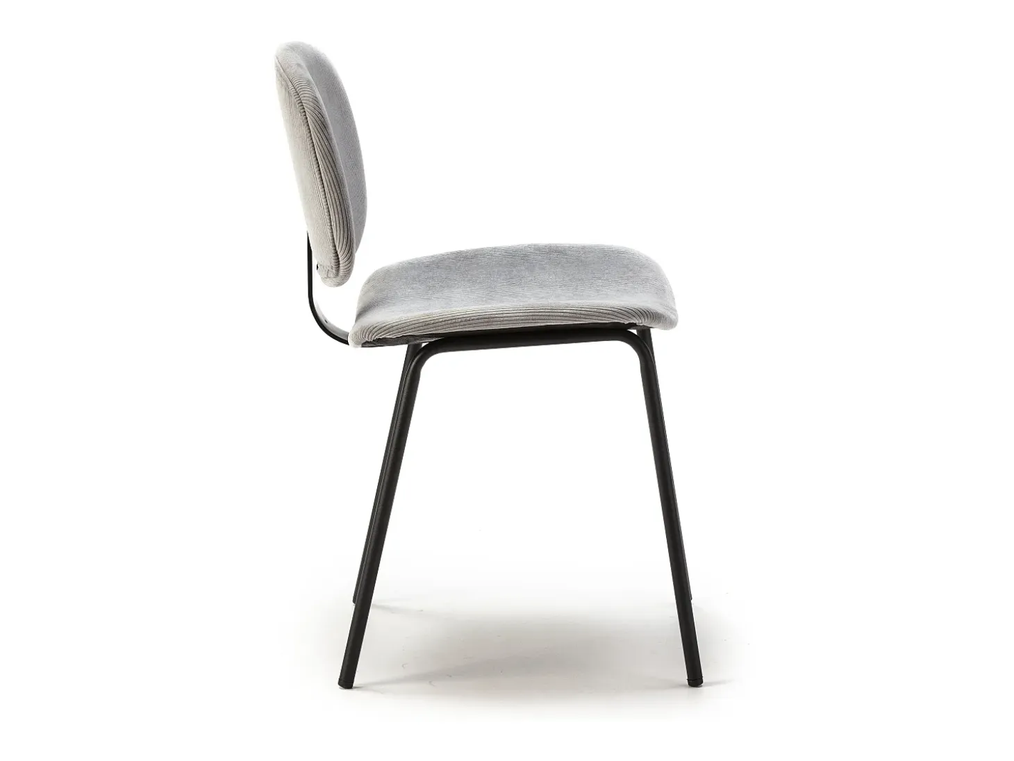 Juego de 2 sillas de pana y metal negro 45x53 h79 cm