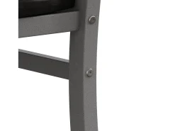 Juego de 2 sillas de PU gris con patas de metal y respaldo alto