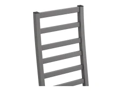 Juego de 2 sillas de PU gris con patas de metal y respaldo alto
