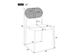 Juego de 2 sillas de ratán con asiento acolchado de PU, color marrón