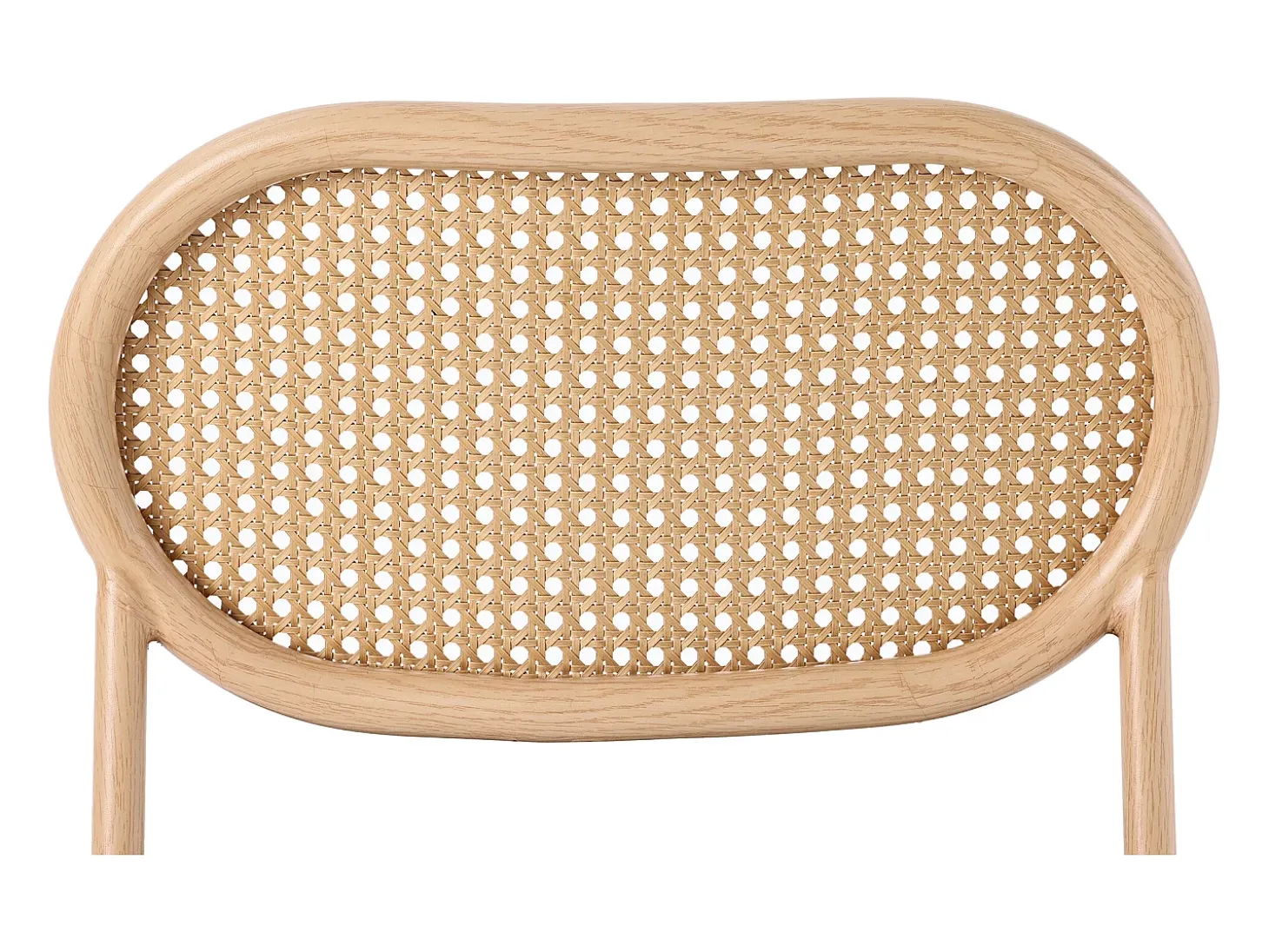 Juego de 2 sillas de ratán con asiento acolchado de PU, color marrón
