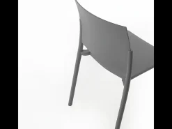 Juego de 4 sillas de salón apilables "Sabrina" de polipropileno gris claro, modernas, 52,5 x 55 cm, 81 h