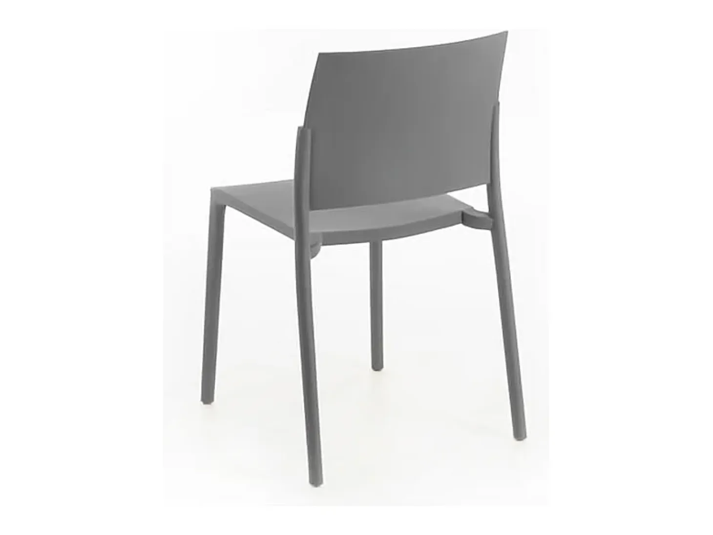 Juego de 4 sillas de salón apilables "Sabrina" de polipropileno gris claro, modernas, 52,5 x 55 cm, 81 h
