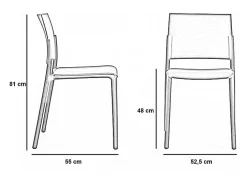 Juego de 4 sillas de salón apilables