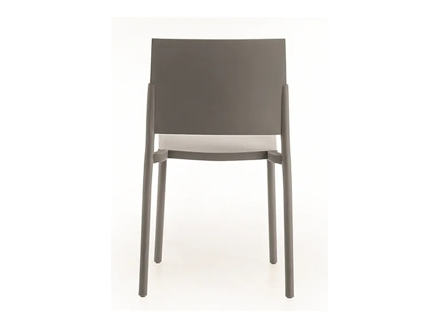 Juego de 4 sillas de salón apilables "Sabrina" de polipropileno gris paloma, modernas, 52,5 x 55 cm, 81 cm de alto.