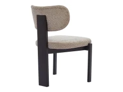 Juego de 2 sillas de tejido bouclé y madera de hevea - Gris topo y negro - WILANA