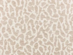 Juego de 6 sillas de tela texturizada bicolor y madera de hevea negra - Crema y beige - WILANA