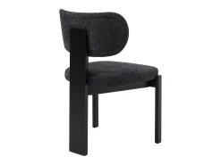Juego de 2 sillas de tela bouclé y madera de hevea - Negro - WILANA