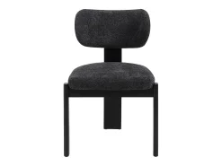 Juego de 2 sillas de tela bouclé y madera de hevea - Negro - WILANA