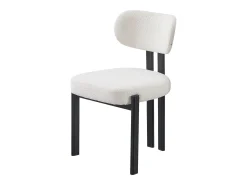 Juego de 2 sillas de tela bouclé y metal negro - Beige y negro - NOA