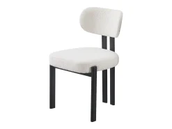 Juego de 2 sillas de tela bouclé y metal negro - Beige y negro - NOA