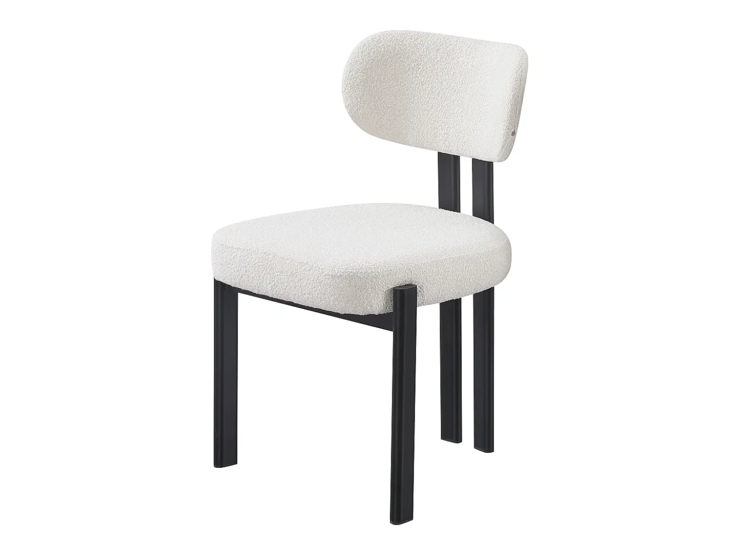 Juego de 2 sillas de tela bouclé y metal negro - Beige y negro - NOA