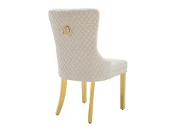 Juego de 4 sillas de terciopelo con patas de metal - Beige