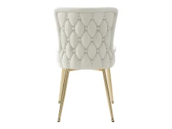 Juego de 2 sillas de terciopelo - patas de metal dorado - Beige