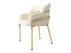 Juego de 6 sillas de terciopelo con patas de metal – beige