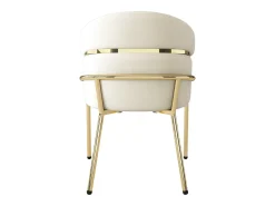 Juego de 6 sillas de terciopelo con patas de metal – beige