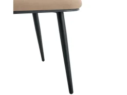 Juego de 2 sillas de terciopelo camel - respaldo de cadena - patas de metal negro