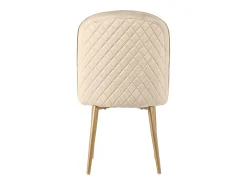 Juego de 6 sillas de terciopelo - patas de metal - Beige