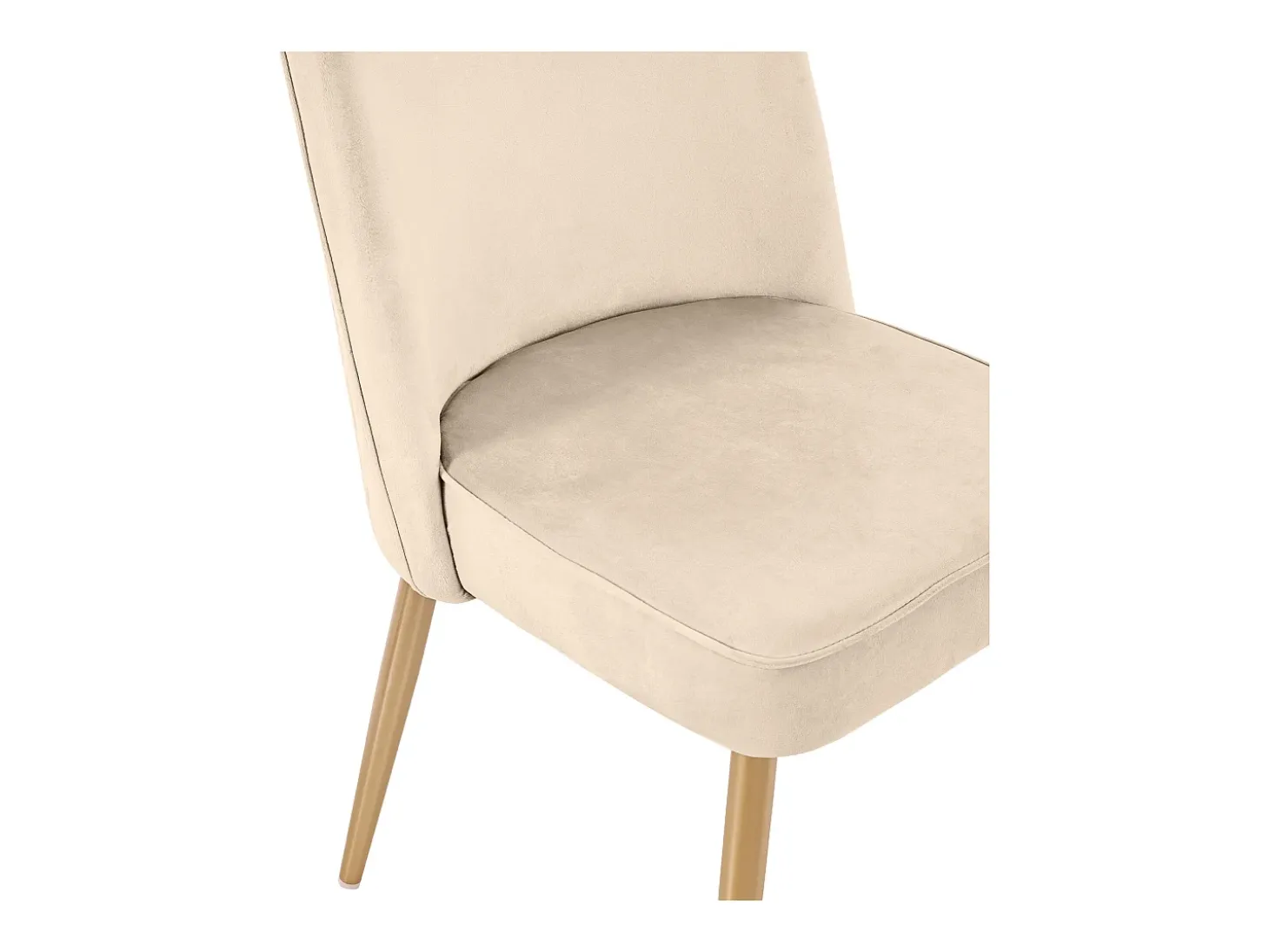 Juego de 6 sillas de terciopelo - patas de metal - Beige